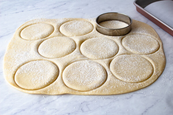 cut dough for donuts