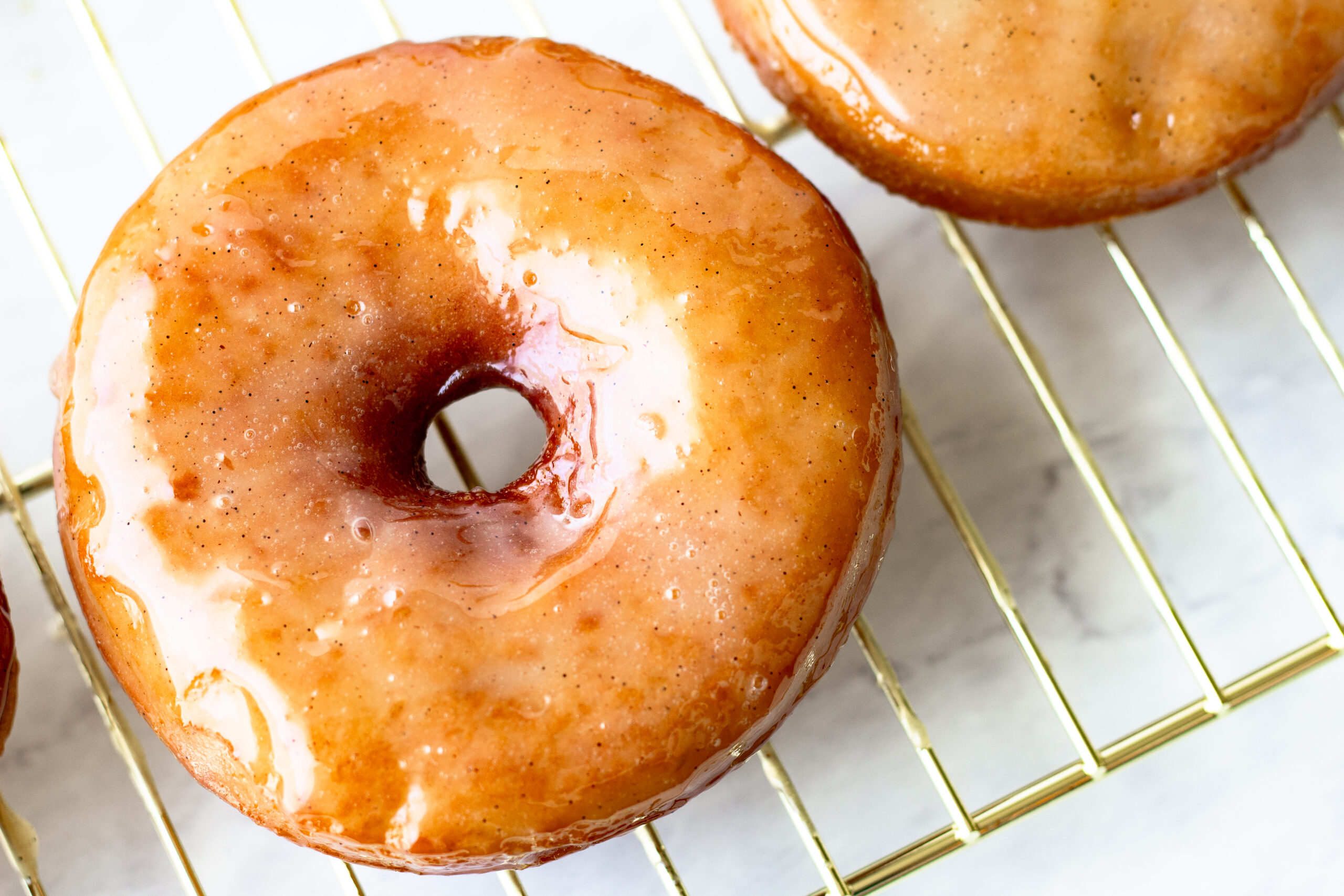 single glazed donut close up